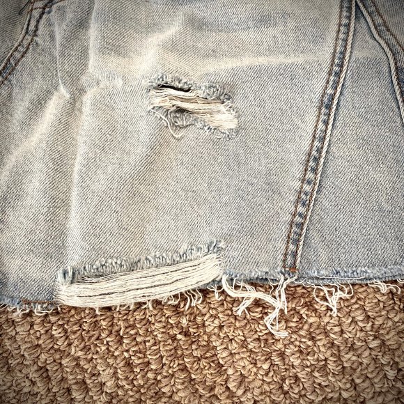 Free People NWT “Breezy” Button Front Denim Mini Skirt - Picture 7 of 10